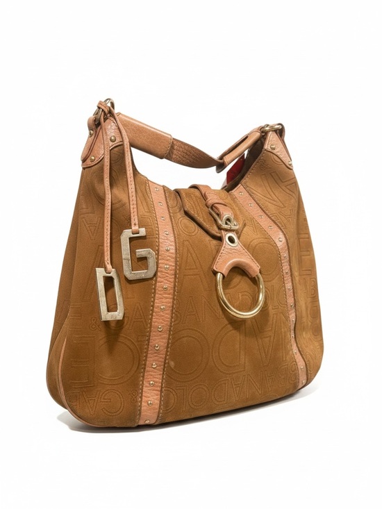 Dolce & Gabbana Handbags - vintage Y2K-era Dolce & Gabbana brown suede/leather hobo bag